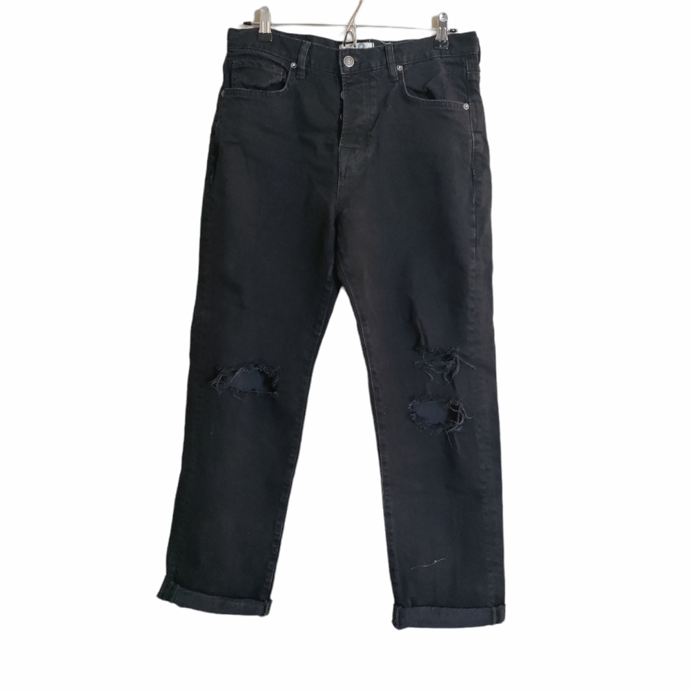 We The Free people Jean women's size 28 Ripped High Rise rigid Gently Used